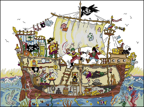 Top Quality popular lovely counted cross stitch kit cut thru pirate ship bothy threads ► Photo 1/1