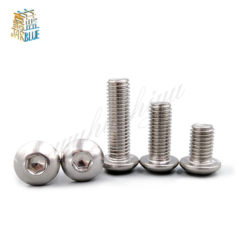 (10 pc/lot) M5,M6,M8 *L =8~50mm ISO7380 Stainless Steel A2 Hex socket button head cap toy screw ► Photo 1/5