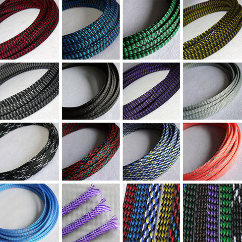 12meter Cable Sleeves 8mm Cotton yarn Braid Wire Protecting PP+ PET Nylon Cable Sleeve wire mesh shock for cable sets ► Photo 1/6