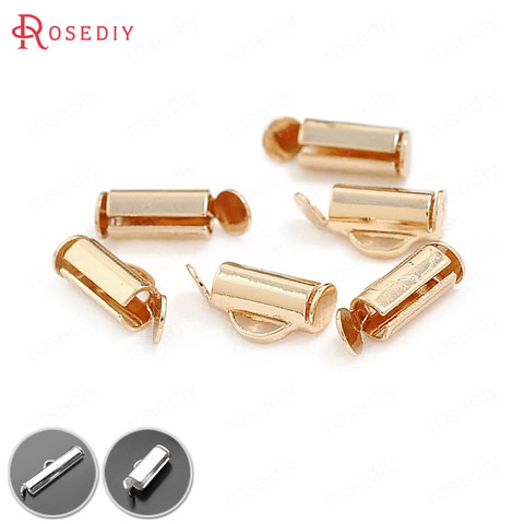 30PCS 9MM 13MM 19MM 24K Champagne Gold Color Plated Brass Row Beads Ends Fastener Clasps High Quality Diy Jewelry Accessories ► Photo 1/6