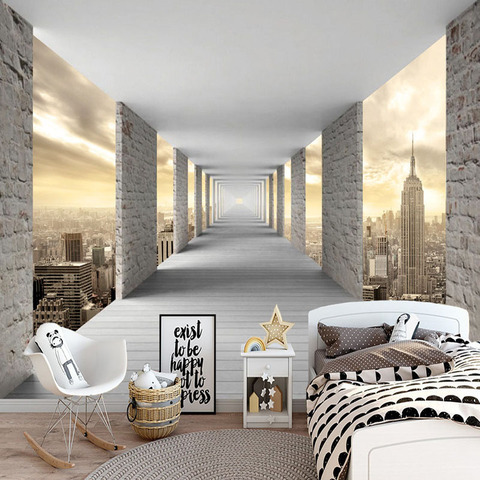 Modern Simple Mural Wallpaper 3D Stereo Geometry City Building Photo Wall Paper Personality Creative Living Room Bedroom Fresco ► Photo 1/6