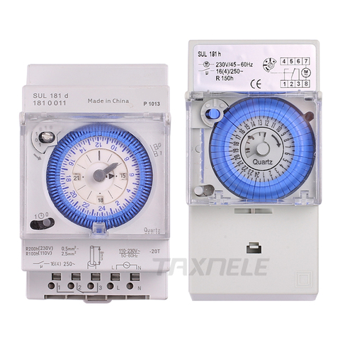 SUL181h SUL181d Mechanical Timer 24 hours Time Switch Relay Electrical Programmable Timer 24 hour Din Rail Timer Switch ► Photo 1/6