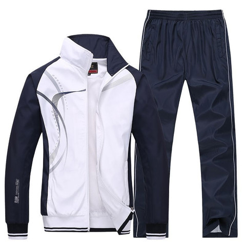Men's Sportswear New Spring Autumn 2 Piece Sets Sports Suit Jacket+Pant Sweatsuit Male Print Clothing Tracksuit Size L-5XL ► Photo 1/5