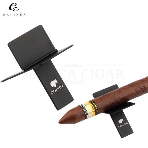 COHIBA Stainless Steel Cigar Ashtray Holder Metal Packet Foldable Cigar Stand Rest Smoking Cigar Accessories GALINER ► Photo 1/6