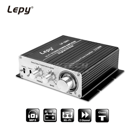 LP-2051 Lepy Hi-Fi Stereo Power Amplifier Digital Player Hi-End BASS Class-T 2CH Tri-path 2x 50W RMS Audio Car Home MP3 AMP DIY ► Photo 1/1