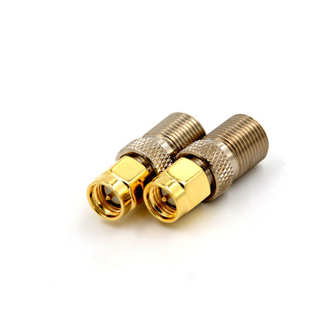 High Quality F Type Female Jack to SMA Male Plug Straight RF Coaxial Adapter F connector to SMA Convertor gold Tone ► Photo 1/6