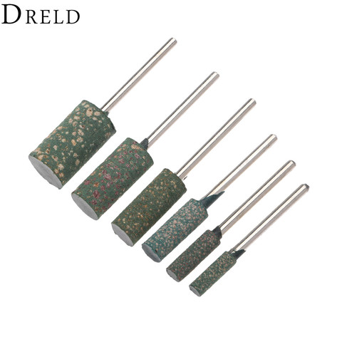 DRELD 6Pcs 3mm Shank Rubber Grinding Head Buffing Polishing Grinding Mounted Point for Metalworking Grinder Dremel  Rotary Tool ► Photo 1/3