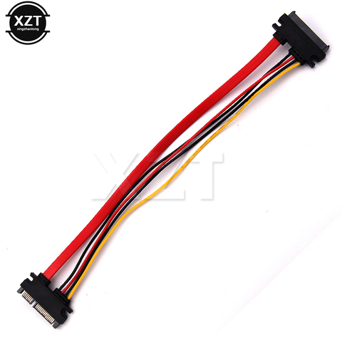 1pcs 22Pin SATA Cable Male to Female 7 15 Pin Serial ATA SATA Data Extender Power Combo Extension Cable Connector Conterver New ► Photo 1/4