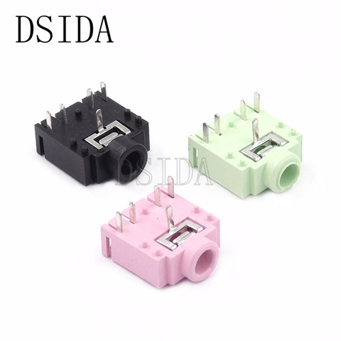 10PCS PJ-307 PJ307 Green/Pink/black 5Pin 3.5mm Stereo Jack Socket Audio Jack Connector PCB 3F07 Headset Female ► Photo 1/1