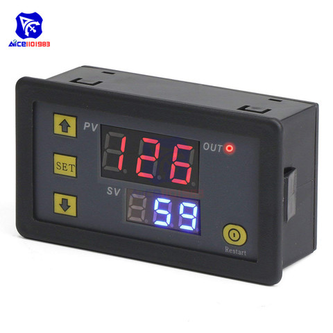 12V 24V 220V Digital Cycle Timer Delay Relay Board Module with Dual LED Digit Display Timing Delay Relay Switch for Vehicle Car ► Photo 1/6