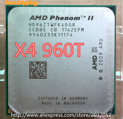 AMD Phenom II X4 960T 3.0Ghz L3=6MB  can work  Quad-Core Processor Socket AM3 ► Photo 1/1