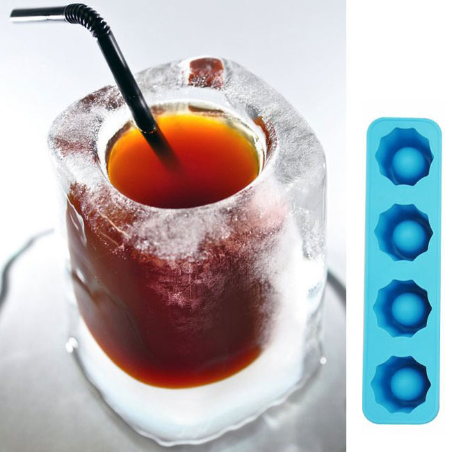 4 Cup Shape Silicone Ice Cube Mold Shot Glass IceMould Ice Cube