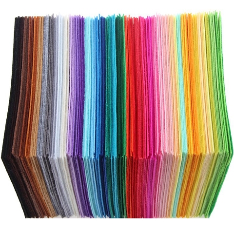 QUANFANG 40pcs/lot Felt Non Woven Fabric 1mm Thickness Polyester Home Decoration Pattern Bundle For Sewing Dolls Crafts 10x10 cm ► Photo 1/6