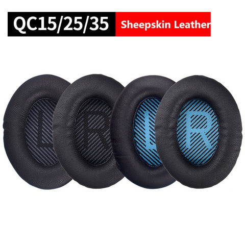 Sheepskin Leather Replacement Memory Foam Earpads for BOSE QC2 QC15 AE2/i QC25 QC35 Headphones Ear Pads Cushions Plastic Stick ► Photo 1/6