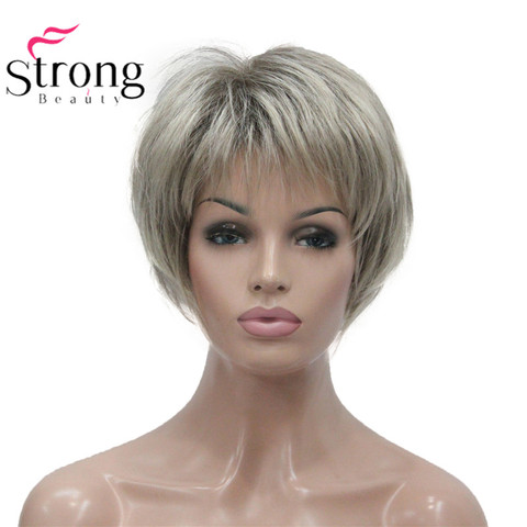 StrongBeauty Short Soft Layered Shag Ombre Blonde Full Synthetic Wig ► Photo 1/6