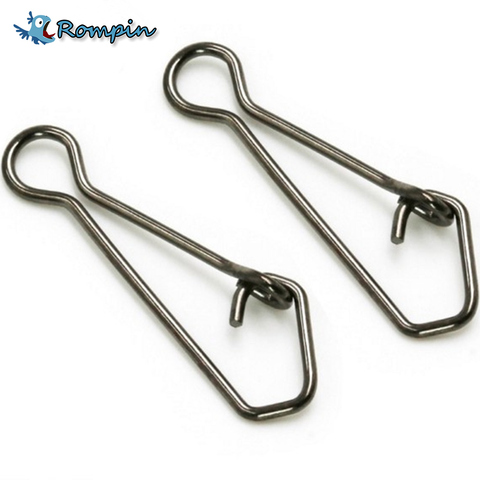 Rompin 50pcs Stainless Steel Fishing swivels Hooked Snaps size0-6 Fishing Hook Line Connector sea Swivel Rolling Snap ► Photo 1/1