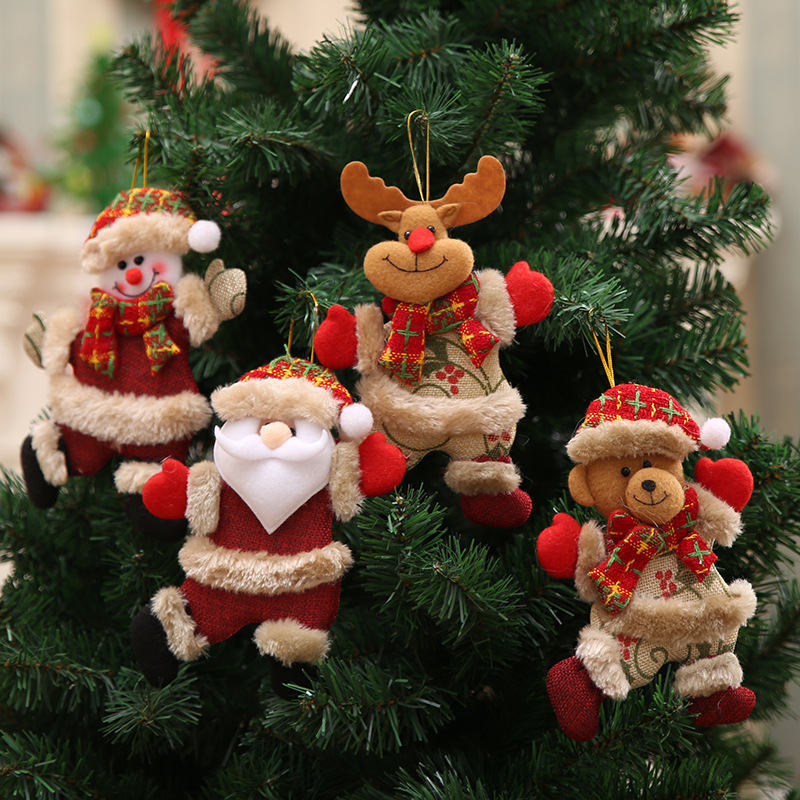 6PCs/set Lovely Mini Santa Claus Hanging Ornament Festival Christmas Tree Decor