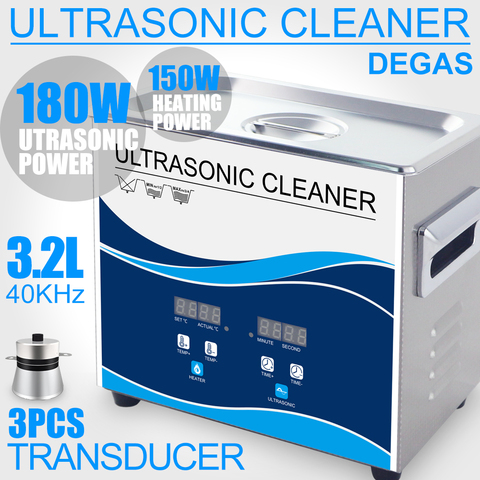 Digital Ultrasonic Cleaner 3.2L 180W Degas Stainless Bath 40KHZ Timer Heater Adjustable Household Ultrasound Washer Dental Tools ► Photo 1/6