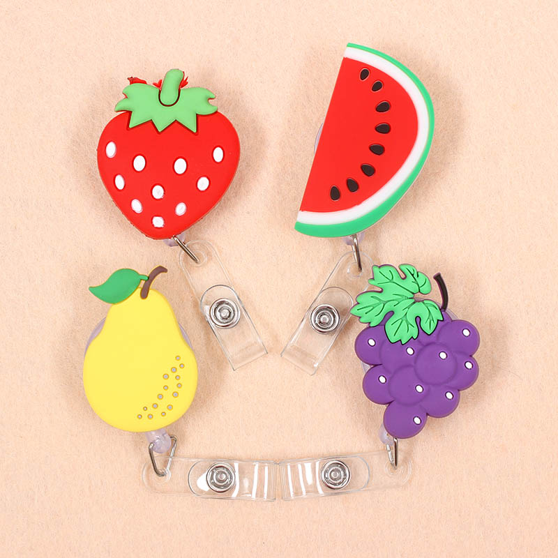 New Cute Fruits watermelon Strawberry Retractable Pull Badge Reel