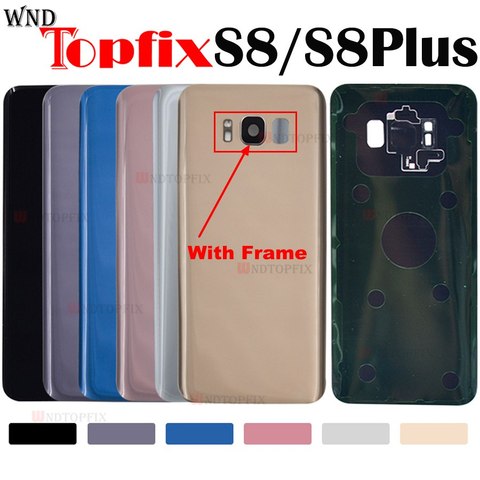 For Samsung Galaxy S8 G950F S8 Plus G955F Back Battery Cover Door Rear Glass Housing Case For Samsung S8 Battery Cover With Lens ► Photo 1/6