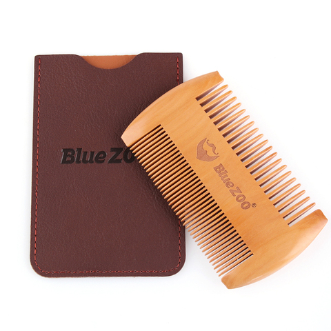 Fashion Anti Static Wooden Beard Comb Wood Pocket Comb with Fine Coarse Teeth For Beard Hair Mustaches Beard Hair Comb Maquiagem ► Photo 1/6