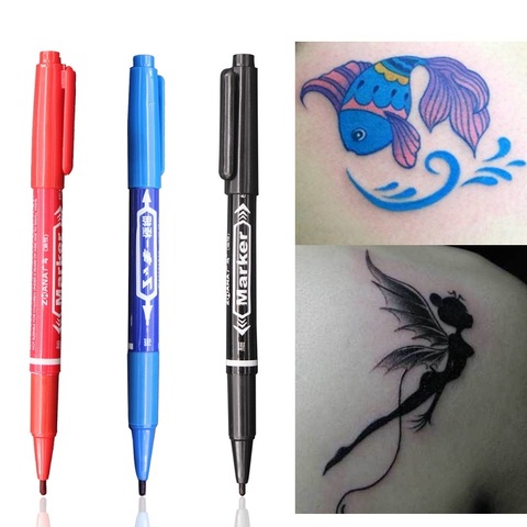 3PCS Tattoo Marker Pen Skin Marker Fine Point Large Capacity Ink 0.5mm&1mm Scribe Tattoo Tool Waterproof Ink Eyebrow Tattoo Pen ► Photo 1/6