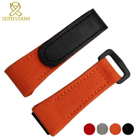 Nylon watchband canvas watch bracelet 27mm wristwatches band bottom is genuine leather watch strap for RM011 RM3502 RM056 ► Photo 1/6