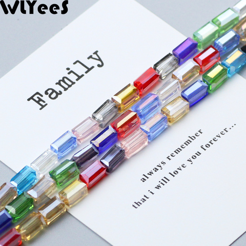 WLYeeS 4x8mm Austrian Rectangle crystal beads 50pcs Mixed Color Glass Space Loose Bead for DIY Jewelry Bracelet Making wholesale ► Photo 1/6
