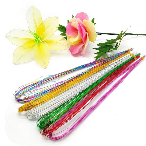 25Pcs 80cm Long Stocking Flower Iron Wire Used For DIY Nylon Flower Making Floral Wire Ronde Flower Material Accessory 0.46mm ► Photo 1/6
