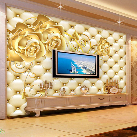 3D Wallpaper Golden Rose Soft Pack European Style Photo Wall Mural Hotel  Living Room TV Sofa Backdrop Luxury Interior Wallpaper - Price history &  Review | AliExpress Seller - Bestyle Home Decor