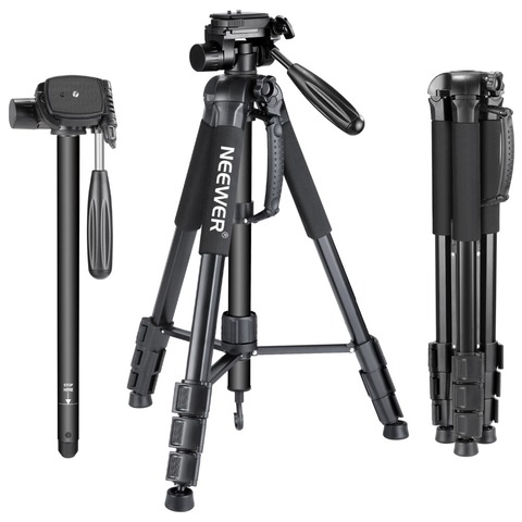 Neewer Camera Tripod Monopod Portable 70 inches/177 cm Aluminum Alloy with 3-Way Swivel Pan Head Carrying Bag for Sony/Canon ► Photo 1/6