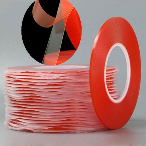 0.2MM 1/2/3/5/10mm 50M Strong Acrylic Adhesive PET Red Film Clear Double Side Tape No Trace For Phone Tablet LCD Screen Glass ► Photo 1/3