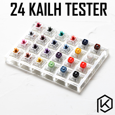24 switch switches tester with acrylic base blank keycaps for mechanical keyboard kailh box heavy pro purple orange yellow gold ► Photo 1/5