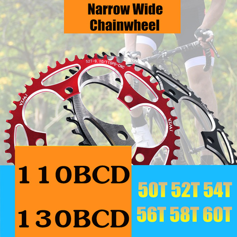 VXM Road Bicylcle Narrow Wide Chainring 110BCD 130BCD Crank 50T 52T 54T 56T 58T 60T 7075 Aluminum Alloy Ultralight Chainwheel ► Photo 1/6