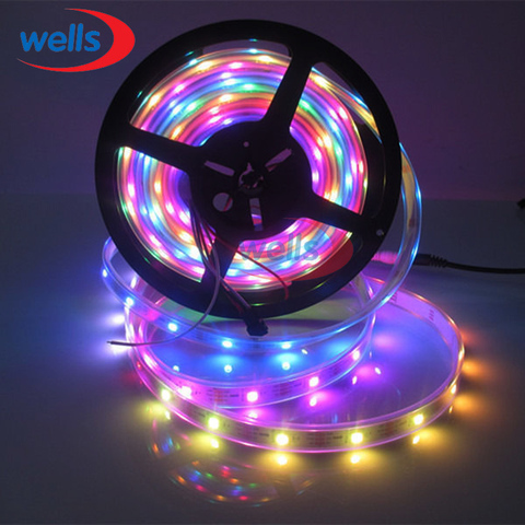 1m/4m/5m Full Color WS2812B Smart Pixel control Led Strip 30/60/144leds/m Individually Addressable 5V Waterproof/Non- waterproof ► Photo 1/6