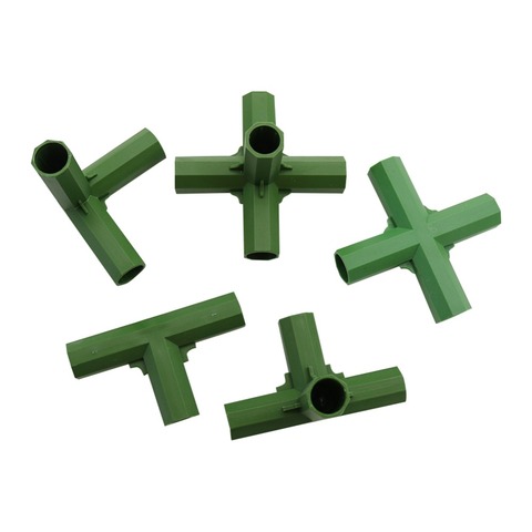 16mm Plant Stakes Edging Corner Connectors Plant support rod Awning Pole Pipe joint 3-way, 4-way, 5-way Joints 4 Pcs ► Photo 1/5