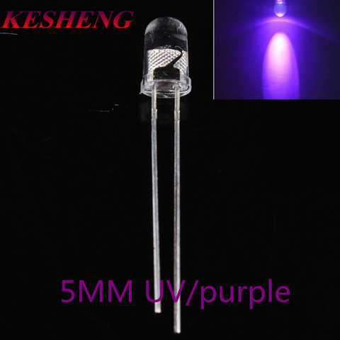 100PCS Super Bright 5mm Round UV/ Purple Led Emitting Diode F5 LED light for DIY lights ► Photo 1/1
