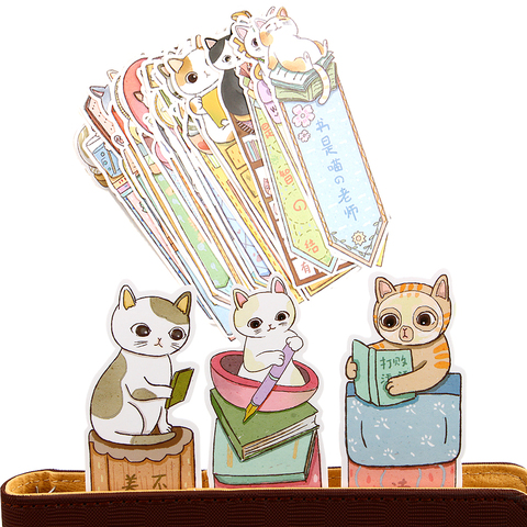 30Pcs/lot Cute Funny Cat Bookmark Paper Cartoon Animals Bookmark Promotional Gift Stationery Film Bookmark ► Photo 1/6