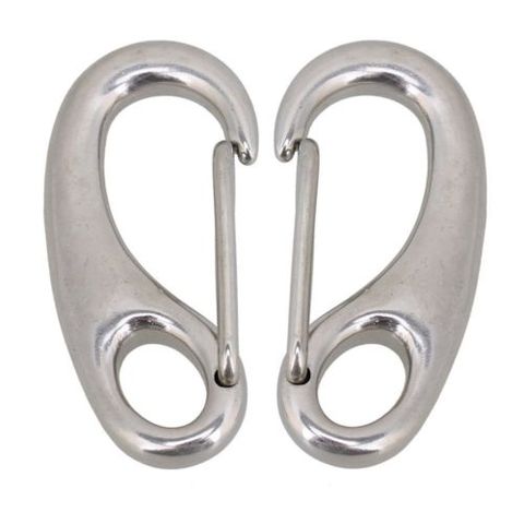 2PCS Small 304Stainless Steel Egg Shape Spring Snap Hook Quick