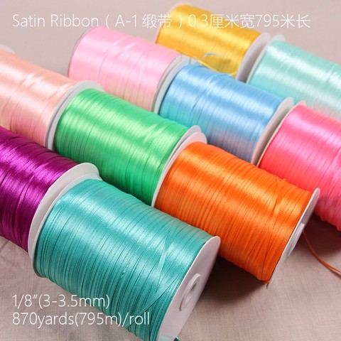 3mm Silk Satin Ribbons 25 Yards/Lots Christmas Halloween Baby Shower Birthday Party Wedding Gift Wrapping Ribbons White Ruban ► Photo 1/5