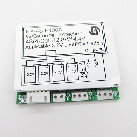 4S 12.8V 100A Balance LiFePo4 LiFe lithium iron phosphate Battery Protection Board Cell PCB BMS 3.2V X 4 12V batteries ► Photo 1/3