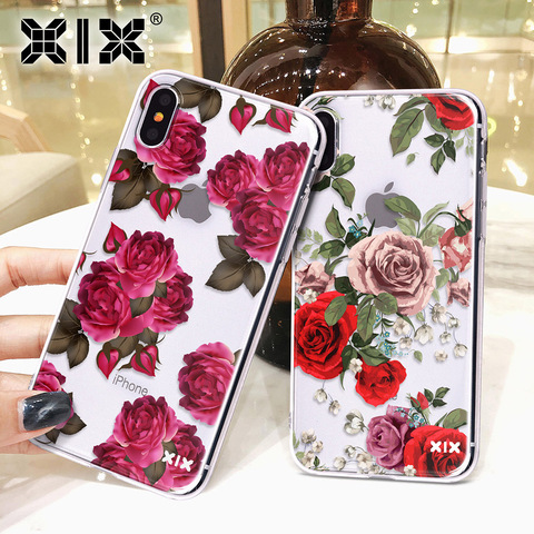 XIX for Funda iPhone X Case 5 5S 6 6S 7 8 Plus X XS Max XR Flowers for Cover iPhone 7 Case Soft for Capa iPhone 6 Case -