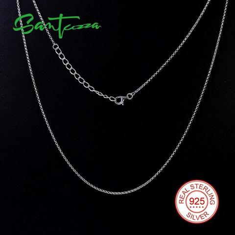 SANTUZZA Pure 925 Silver Chain Necklace Link Necklace For Women Fashion Jewelry 45cm 47cm 55cm Long ► Photo 1/6