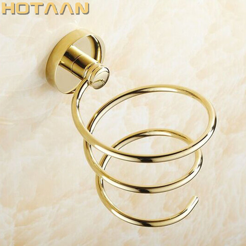 Free shipping 1pc Solid & Anti-rust brass gold color Hair dryer holder Hair dryer rack stand rack shelf YT-8204 ► Photo 1/6