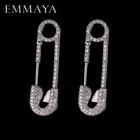 EMMAYA Fashion New Cz Jewelry Unique Silver-color Pin Earring Brand Design Stud Earrings for Women ► Photo 1/5