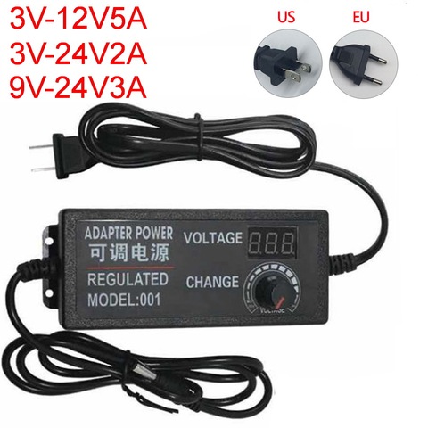 1pcs Adjustable 3V 4V 5V 6V 7V 8V 9V 10V 12V 13.5V 14V 15V 16V 18V 19V 20V 21V 24V 2A 3A 5A Power Adapter Supply Display Screen ► Photo 1/1
