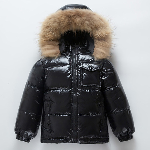 Fashion winter down jacket for boys 0-10 years children's clothing thicken outerwear coats  real fur hooded kids coats ► Photo 1/6