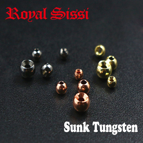 40pcs/set 4sizes assorted Tungsten countersunk Round beads 2/2.4/ 2.8/ 3.3mm heavy fly tying beads nymph head fly tying material ► Photo 1/6