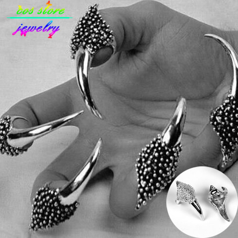 New PUNK Top Quality  Alloy Eagle Claws Adjustable Nail Rings Finger Ring Dress Jewelry 2022 Femme Bague ► Photo 1/5
