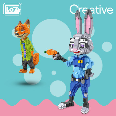 LOZ Diamond Blocks Animals Assembly Action Figures Set Fox Rabbit Educational Toys for Children Building Blocks Bricks Diy ► Photo 1/6